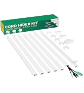 Delamu Cord Hider, 100in Self-Adhesive Cord Cover Kit for Wall Mounted TV, Paintable Wire Hider, ...