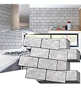 Art3d Peel and Stick Backsplash, 10-Pack Thickened Stick on Subway Tiles, Faux Ceramic Tiles for ...