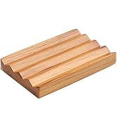 Teak Soap Dish for Shower by HTB, Wood Decorative Bath Soap Holder Heightened Base Design to Keep...