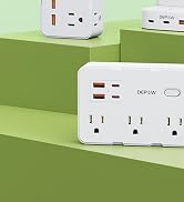 DEPOW Tower Power Strip with 9 Outlets 3 USB (2 USB C), Surge Protector Tower 1250W/10A, 1700J, 5...