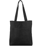 Kememo Corduroy Tote Bag with Zip, Shoulder Bag Women's Hobos Handbags Large Capacity Shopping Ba...
