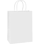 BagDream Paper Bags 10x5x13 100Pcs White Kraft Paper Gift Bags, Shopping Bags, Merchandise Bags, ...
