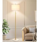 Nintiue Dimmable Gold Floor Lamp for Living Room, 11W LED Bulb Included, Modern Standing Lamp wit...