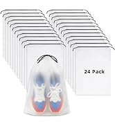 24 PCS Clear Shoe Bags for Travel, 11.8" x 15.7" Travel Shoe Bags for Storage and Packing, Waterp...