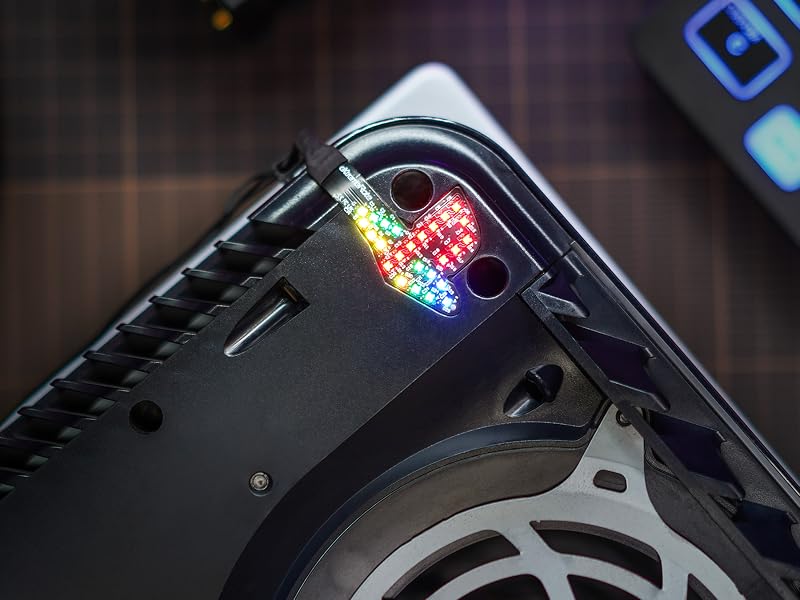 eXtremeRate 7 Colors 40 Effects RGB Rainbow Logo LED Kit for PS5 Disc & Digital Edition Console