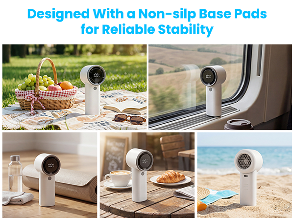 Non-slip base pads keep your turbo fan steady and stable.