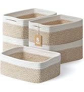 5 Pack Small Decorative Storage Baskets for Shelves - Woven Baskets for Organizing Toys, Bathroom...