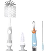 Ariseno 4-in-1 Baby Bottle Brush Set, Bottle Brush for Baby, Bottle Cleaner Brush Set, Including ...