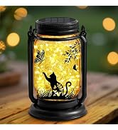 Cat Lover Gifts for Mom, Grandma,Women Mothers Day Birthday, Cat Solar Lanterns Butterfly Vintage...