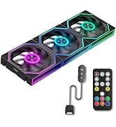 GSCOLER FB120 3 Pack 120mm ARGB PC Case Fans - Wireless Splicing/Daisy-Chain Design, 16.8M Colors...