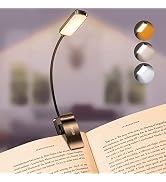 Gritin 9 LED Rechargeable Book Light for Reading in Bed - Eye Caring 3 Color Temperatures,Steples...