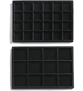 Frebeauty Stackable Velvet Jewelry Organizer Trays for Drawers Inserts Jewelry Storage Tray Displ...