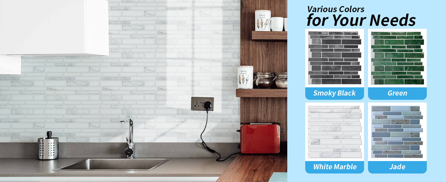 Art3d 10-Sheet Premium Stick On Kitchen Backsplash Tile