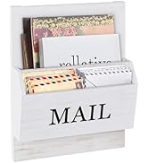 SeekElegant Mail Organizer Wall Mounted, 2-Slot Mail Holder for Wall, Wood Hanging Mail Organizer...