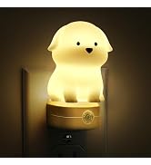 L LOHAS LED Plug in Night Light for Kids, 3D Cute Puppy Night Light with Dusk to Dawn Sensor, RGB...