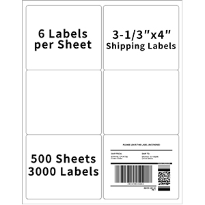 3-1/3" x 4" Address Sticker Labels