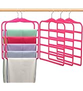Closet Organizers and Storage,5 Pack Velvet Pants-Hangers-Space-Saving,Non Silp 5 Tier Organizati...