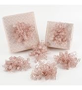 HUIHUANG Rose Gold Bows for Gift Wrapping Self Adhesive Metallic Christmas Gift Bows Rose Gold Bu...