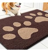 Smiry Dog Door Mat for Muddy Paws 30x20, Dirt Trapper Non Slip Washable Indoor Doormats, Absorben...