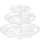 SupKing 9 Pack Plastic Plant Saucers with Raised Feet 6inch/8inch/10inch Clear Plant Tray Flower ...