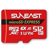 SUNEAST microSD Express Memory Card, 512GB, Up to 890MB/s Read 810MB/s Write, Compatible with Nin...