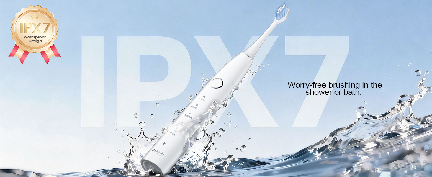 IPX7 waterproof wireless toothbrush