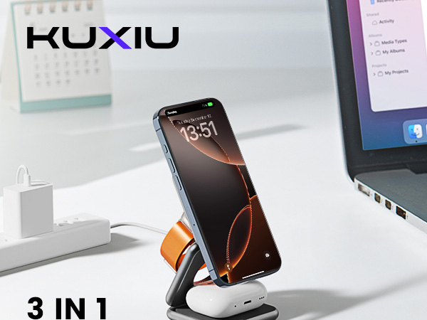 3 in 1 wireless charging station apple Foldable magsafe charger for iPhone 15 14 13 12 Pro Max Plus