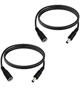 3.3FT DC Power Extension Cable 5.5mmx2.1mm 18AWG Male to Female 12V Extension Cable for CCTV Surv...