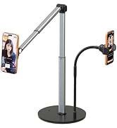 Mistriddle Magnetic Overhead Phone Stand, Adjustable Arm with Extension Rod | For Cooking, Crafti...