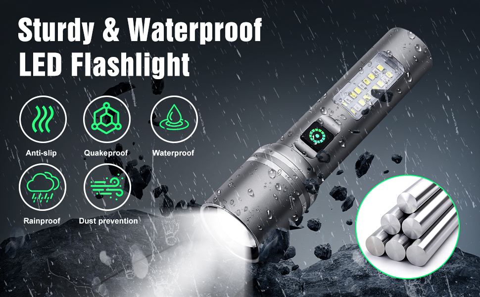 tactical flashlight rechargeable; rechargeable flashlights high lumens