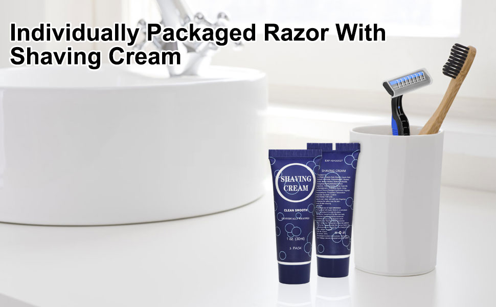 Individually Wrapped Shaving Razor With Shaving Cream Bulk