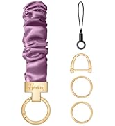 Hovmwey Stretchy Scrunchie Keychain Wristlet, Cute Key Chain Wrist Lanyard Strap for Women Men Ca...