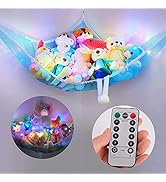 Basumee Stuffed Animal Net or Hammock with LED Light Hanging Toy Net Hammock for Stuffed Animals ...