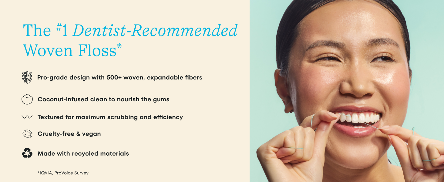 The #1 dentist-recommended woven floss