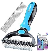 Candure Pet Friendly Dog Brush for Shedding & Effective Hair Removal 17+9 Double-Sided Dematting ...