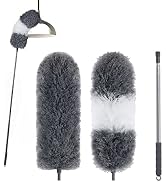 BOOMJOY Microfiber Duster with 100 Inches Extendable Pole, Feather Dusters for Cleaning, 2 Pack D...