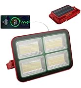 Solar Portable Rechargeable Work Light,16500mAh 200W Magnetic Flood Battery Work Light 15000LM Ou...