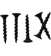 JEGONFRI 250pcs #6 × 1 inch High Hardness Drywall Screws, Black, Coarse Thread, Phillips Drive, B...