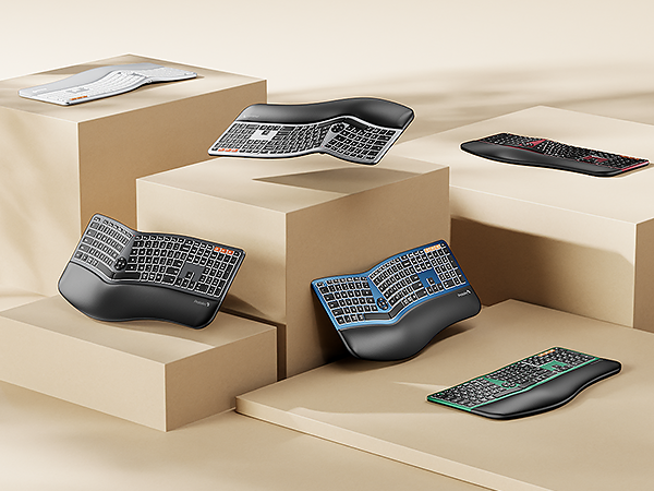 Backlit Wireless Ergonomic Keyboard