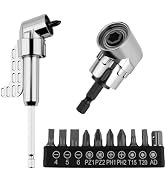 2PCS 105° Right Angle Drill Attachment with 10PCS 25mm Screwdriver Bit,Hex Magnetic 90 Degree Dri...