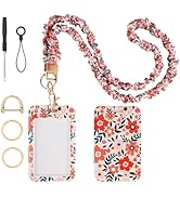 Scrunchie Lanyard Breakaway with ID Badge Holder - Floral Style Stretchy Lanyards with ID Badges ...