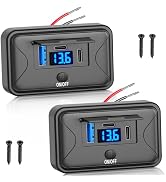 90W 12V USB Outlet Panel Wall Mount, Dual 36W USB C and QC 3.0 18W Car USB Port Charger with Volt...