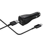 Samsung Fast USB C Dual-Port Car Charger with Type C Cable 5ft Compatible for Samsung Galaxy S22/...
