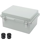 Zulkit Junction Box ABS Plastic Dustproof Waterproof IP67 Electrical Boxes Hinged Shell Outdoor U...