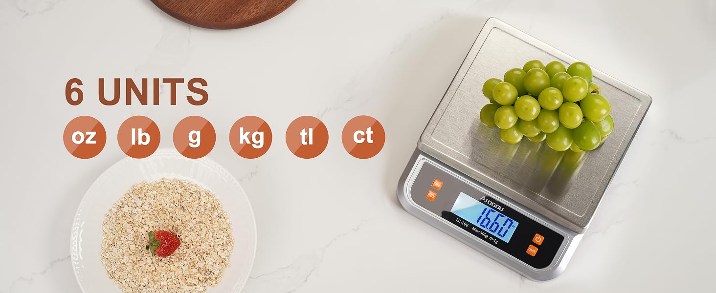 ATOGOU 66lb/30kg Commercial Large Digital Kitchen Scale