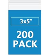 3x5 Inch Clear Reclosable Bags 200 Pack, 2 Mil Small Zip Bags for Jewelry, Pills, Beads, Crafts, ...