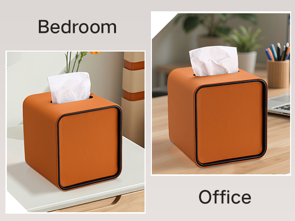 cube kleenex tissue box cover orange