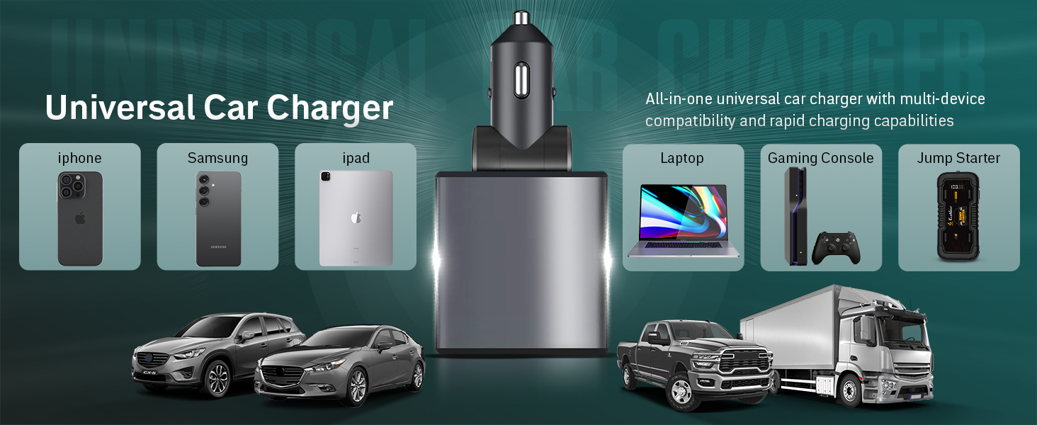 usb retractable car charger cargador retráctil para carro 4 in 1 charging cable car
