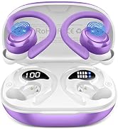 Hupoaf Wireless Earbuds Sport, New Bluetooth 5.4 Headphones with Earhooks, 50H Stereo Deep Bass O...