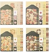 48 Pcs Stationery Paper Envelopes Set Includes 24 Lined Writing Paper & 12 Envelopes with 12 Stic...